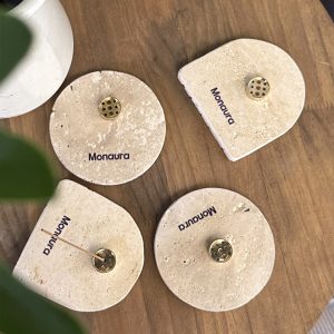 travertine incense holder set